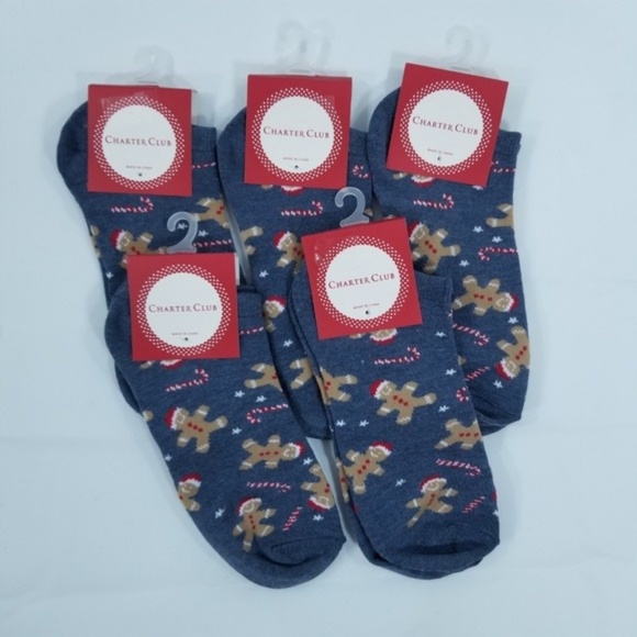 Charter Club Accessories - 5 Pair Charter Club Low-Cut Holiday Socks NEW P60